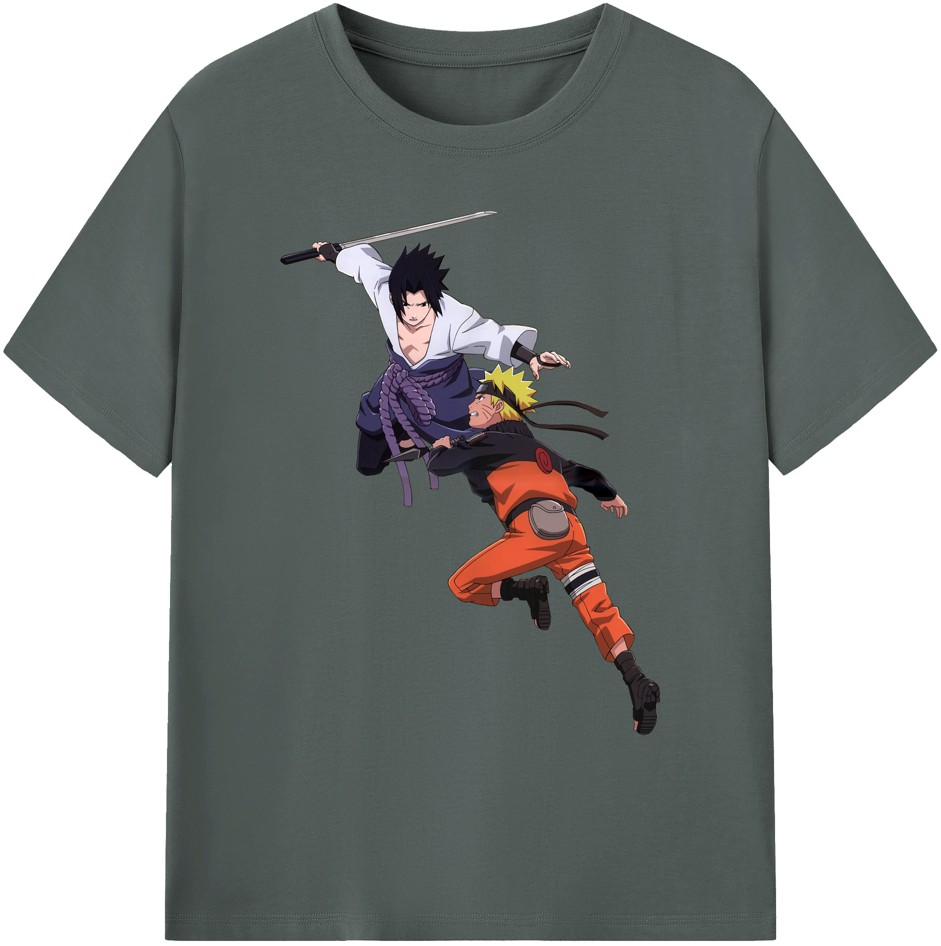 （画像用） NARUTO -ナルト- うちは サスケ Uchiha Sasuke 綿100％ メンズ半袖Tシャツ｜肌触りやわらか＆通気性